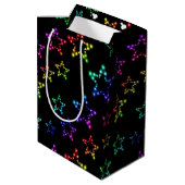 Rainbow Stars Pattern Gift Bag Medium Cadeauzakje (Achterkant Gekanteld)