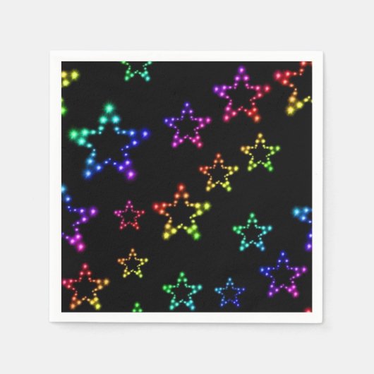 Rainbow Stars Pattern Napkins Servet (Voorkant)
