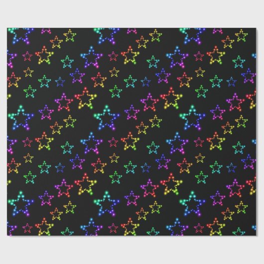 Rainbow Stars Pattern Wrapping Paper Cadeaupapier (Vlak)