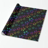 Rainbow Stars Pattern Wrapping Paper Cadeaupapier (Uitgerold)