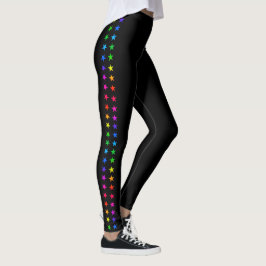 Rainbow Stars Racing Stripes LGBTQ+ Leggings