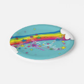 Rainbow Stars Sky Wolken & Naam Gelukkige Verjaard Papieren Bordje (Gekanteld)