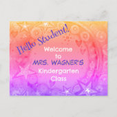 Rainbow Stars Welkom terug op school student Feestdagenkaart (Voorkant)