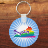 Rainbow State of Virginia Sleutelhanger (Voorkant)