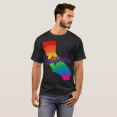 Rainbow State Outline California T-shirt (Voorkant volledig)