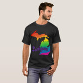 Rainbow State Outline Michigan T-shirt (Voorkant volledig)