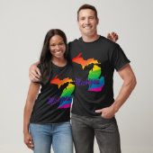 Rainbow State Outline Michigan T-shirt (Unisex)