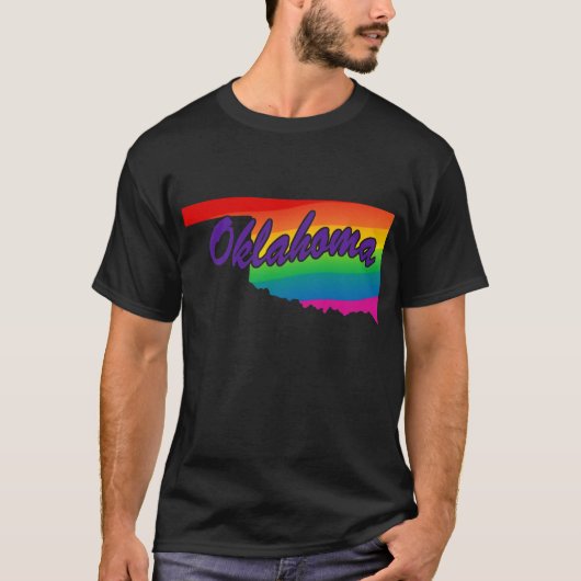Rainbow State Outline Oklahoma T-shirt (Voorkant)