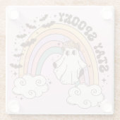 Rainbow Stay Spooky Glazen Onderzetter (Achterkant)