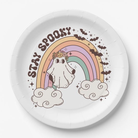 Rainbow Stay Spooky Papieren Bordje (Voorkant)