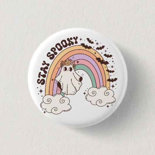 Rainbow Stay Spooky Ronde Button 3,2 Cm (Voorkant)