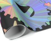 Rainbow steampunk metal gears kunst cadeaupapier (Rol Hoek)