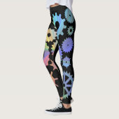 Rainbow steampunk metal gears kunst leggings (Links)