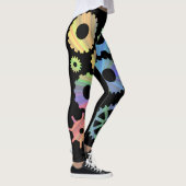 Rainbow steampunk metal gears kunst leggings (Rechts)