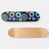 Rainbow steampunk metal gears kunst persoonlijk skateboard (Horizontaal)
