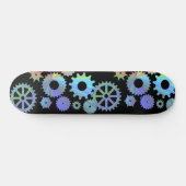Rainbow steampunk metal gears kunst persoonlijk skateboard (Horizontaal)
