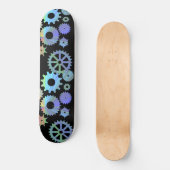 Rainbow steampunk metal gears kunst persoonlijk skateboard (Voorkant)