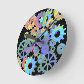 Rainbow steampunk metal gears kunst ronde klok (Hoek)