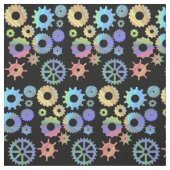 Rainbow steampunk metal gears kunst stof (Swatch)