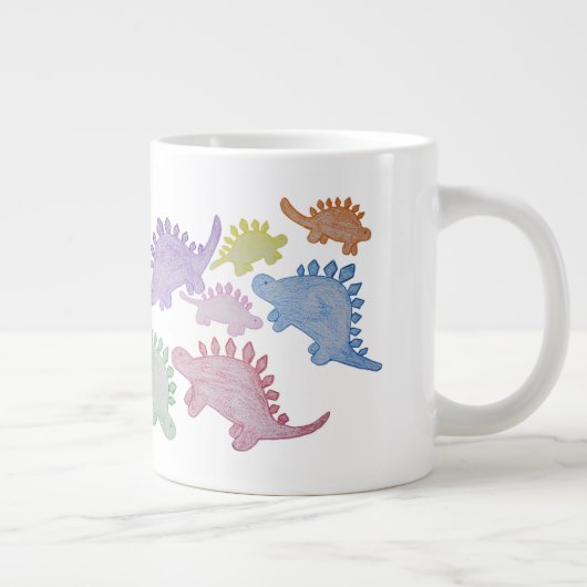 Rainbow Stegosaurus Giant Coffee Mok (Rechts)