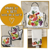 Rainbow Stickerbomb Crochet Fruit Collage Ovenwant & Pannenlap Set