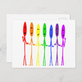 Rainbow Stickmen Briefkaart (Voorkant / Achterkant)