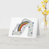 Rainbow Stiletto Wenskaart Kaart (Gele Bloem)