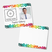 Rainbow Stippen Logo en Foto Werknemer Badge (Voor- en achterkant)