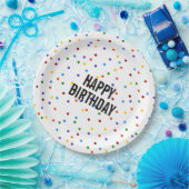 Rainbow Stippen Patroon Birthday Party Papieren Bordje (Feest)
