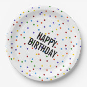 Rainbow Stippen Patroon Birthday Party Papieren Bordje (Voorkant)