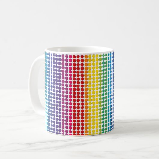 Rainbow Stippen Pattern Koffiemok (Voorkant links)
