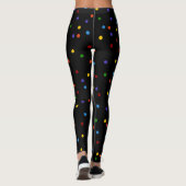 Rainbow Stippen Polka Dot Black Confetti Leggings (Achterkant)