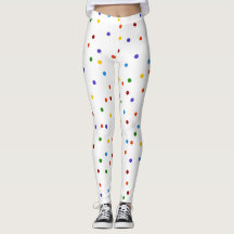 Rainbow Stippen Polka Dot Confetti White