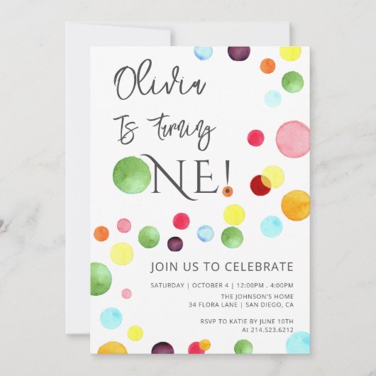 Rainbow Stippen Verjaardagsuitnodiging Kaart (Voorkant)