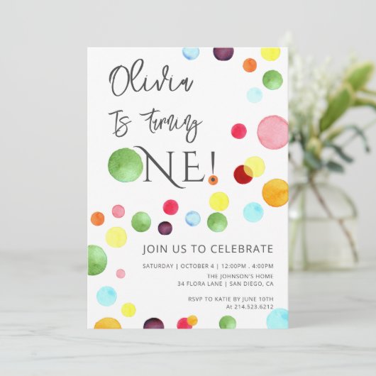 Rainbow Stippen Verjaardagsuitnodiging Kaart (Staand voorkant)