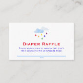 Rainbow Storm Clouds Baby shower Diaper Raffle Informatiekaartje (Voorkant)