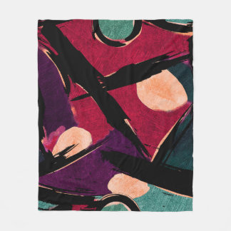 Rainbow Streaks: Abstracte acryltextuur Fleece Deken