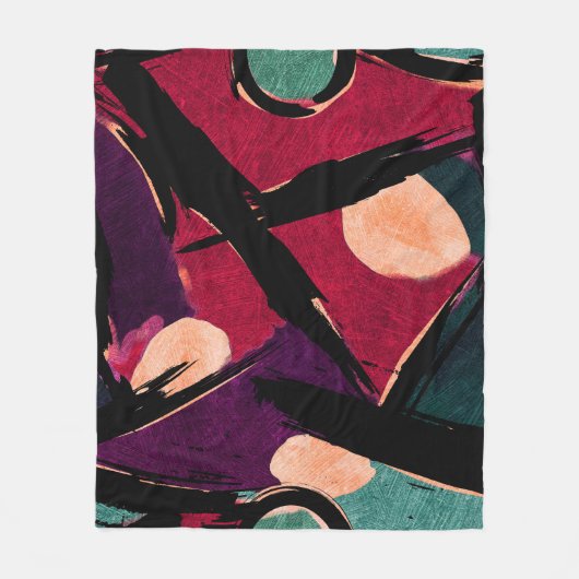 Rainbow Streaks: Abstracte acryltextuur Fleece Deken (Voorkant)