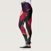 Rainbow Streaks: Abstracte acryltextuur Leggings (Links)