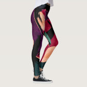 Rainbow Streaks: Abstracte acryltextuur Leggings (Rechts)