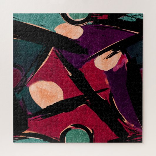 Rainbow Streaks: Abstracte acryltextuur Legpuzzel (Horizontaal)