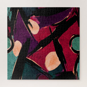 Rainbow Streaks: Abstracte acryltextuur Legpuzzel