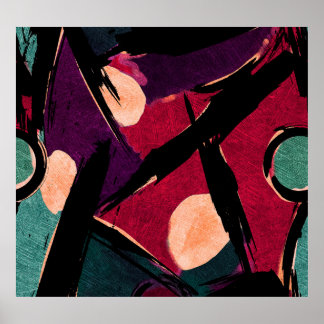 Rainbow Streaks: Abstracte acryltextuur Poster