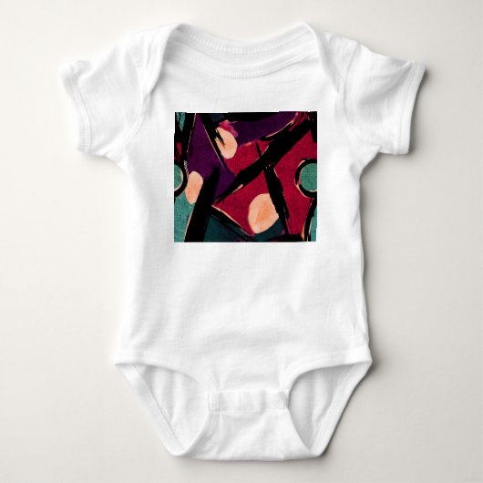 Rainbow Streaks: Abstracte acryltextuur Romper (Voorkant)