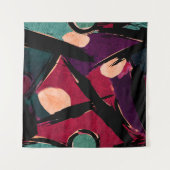 Rainbow Streaks: Abstracte acryltextuur Wandkleed (Voorkant (horizontaal))