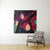 Rainbow Streaks: Abstracte acryltextuur Wandkleed (In situ)