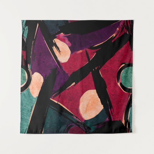 Rainbow Streaks: Abstracte acryltextuur Wandkleed (Voorkant)