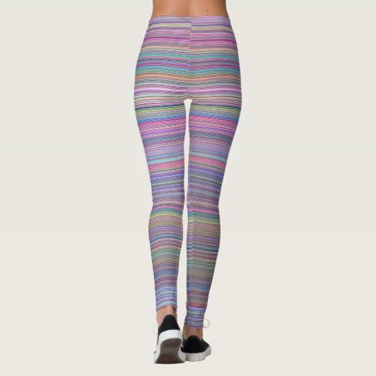 Rainbow Stripe Broken Flatscreen TV Foto Leggings (Achterkant)