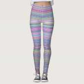 Rainbow Stripe Broken Flatscreen TV Foto Leggings (Voorkant)