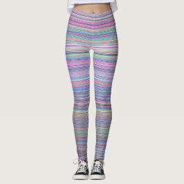 Rainbow Stripe Broken Flatscreen TV Foto Leggings